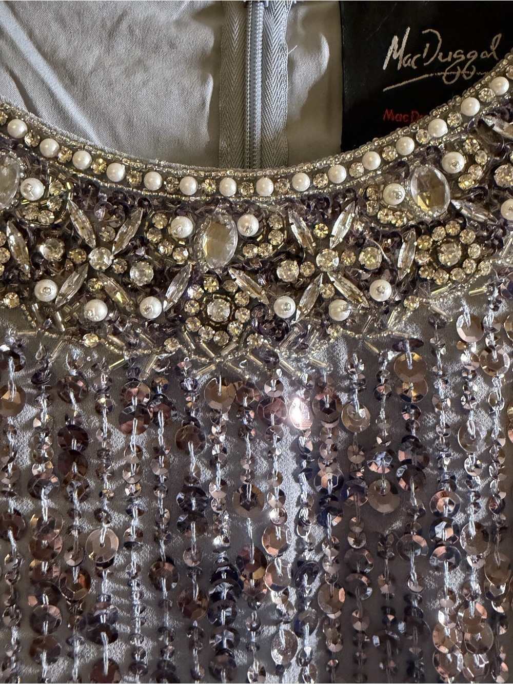 Mac Duggal Sequined dress in ice blue - Picture 4 of 6